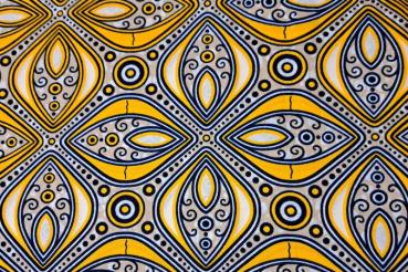 YELLOW MOSAIC Afrikanischer Wax Print Stoff